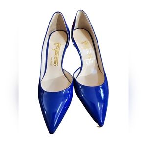 Fragiacomo Blue Patent Leather Pointed Pumps Size 35/4.5 US NWOB